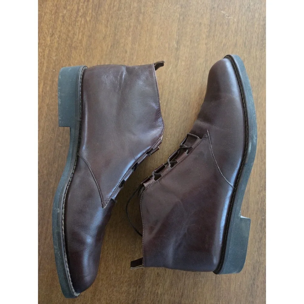 Vtg Bandolino Leather Ankle Boots Women's 7.5 N Brown 90s Chukka Lace Up